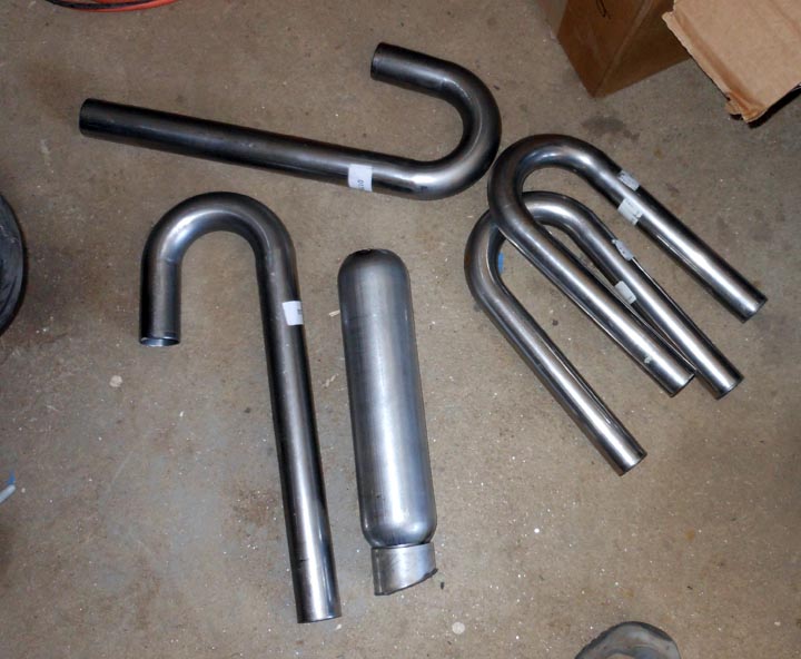 Custom Cafe Racer Exhaust system parts