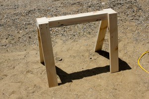 first screwed together sawhorse