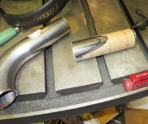 Make a Y pipe exhaust notching tubing