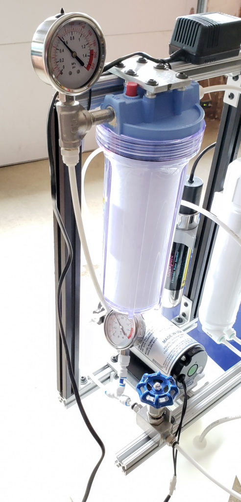 Pressure gauge on Maple Sugaring DIY RO system